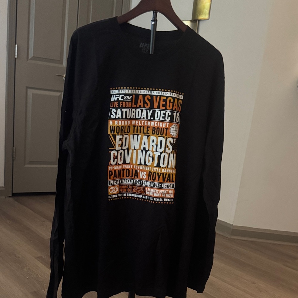 🔥UFC Black Long Selves 296: Edwards vs Covington 2023 event T-shirt BRAND NEW🔥